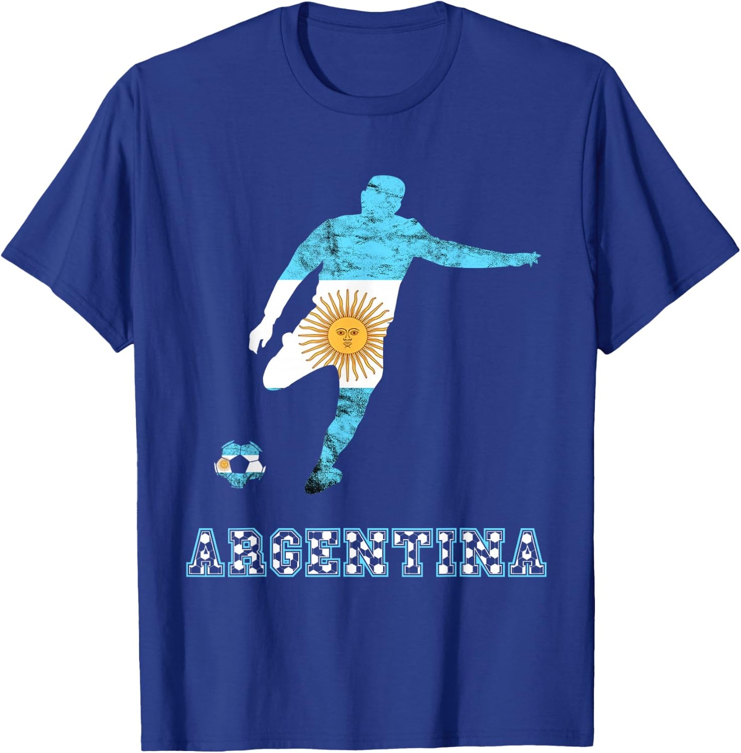 Argentina Argentina Soccer Player Sun Of May Argentina Flag T-Shirt - T-Shirt | Royal