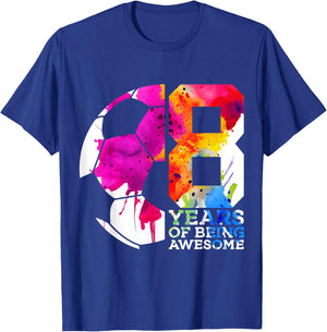 8 Years of Being Awesome Soccer 8TH Birthday T-Shirt - T-Shirt | Royal