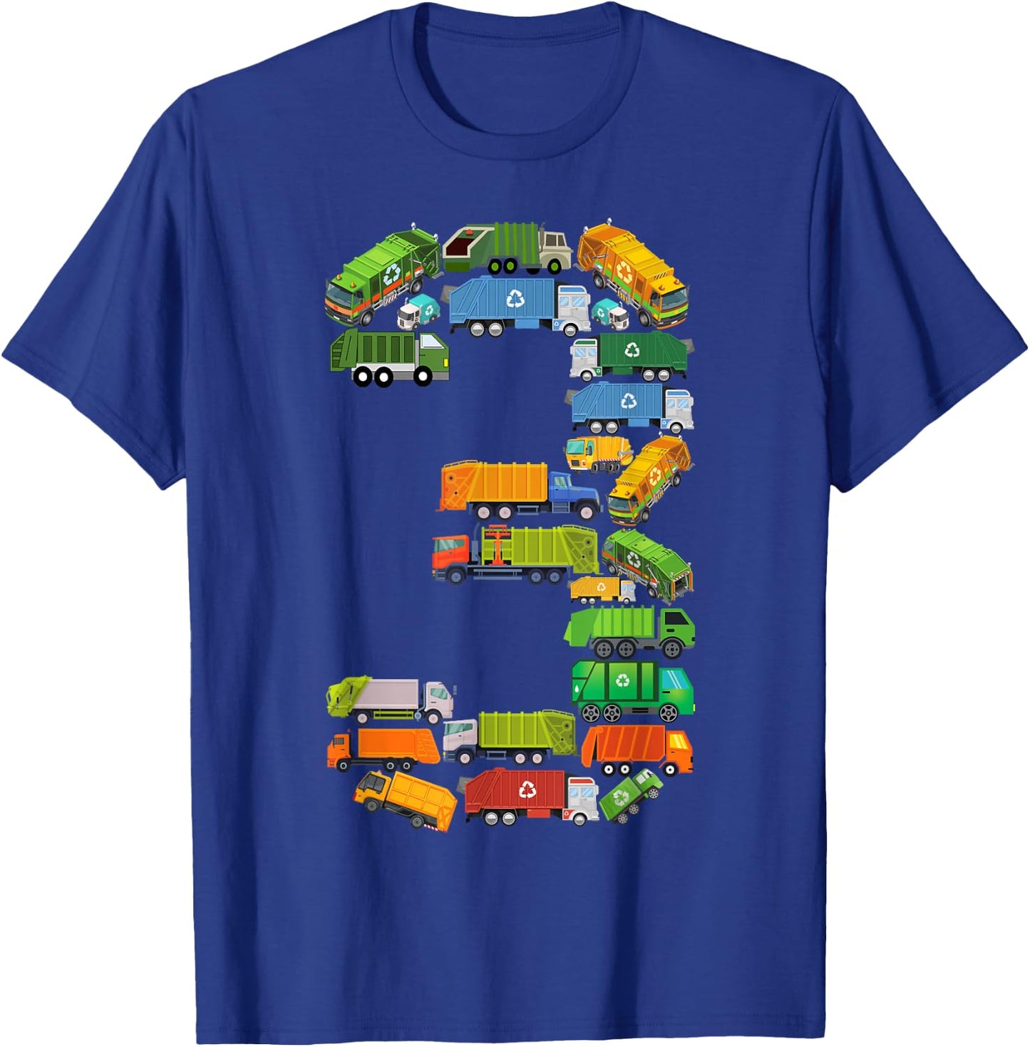Garbage Truck 3rd Birthday Party Toddler 3 Year Old Boy Kids T-Shirt - T-Shirt | Royal