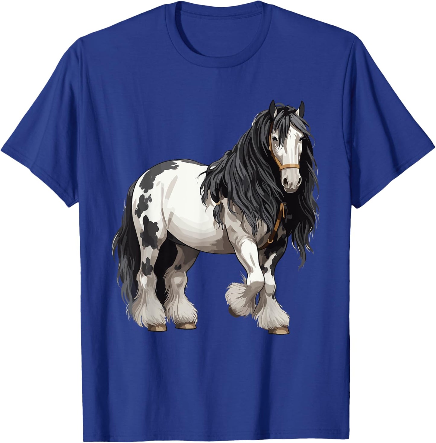 Black Gypsy Vanner Horse Lover Riding Equestrian T-Shirt - T-Shirt | Royal