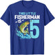 Fishing Birthday Shirt 5 Year Old Boy Fisher 5th Bday Kids T-Shirt - T-Shirt | Royal
