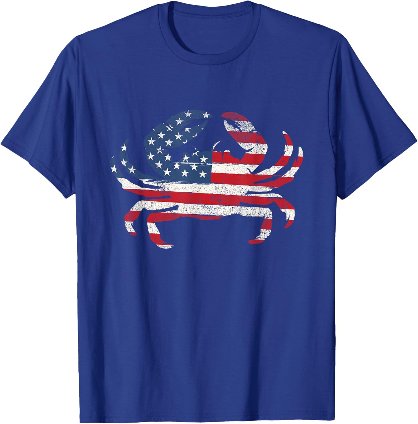 USA American Flag Crab - 4th of July Crabber Animal Lover T-Shirt - T-Shirt | Royal