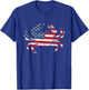 USA American Flag Crab - 4th of July Crabber Animal Lover T-Shirt - T-Shirt | Royal