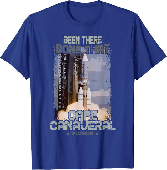 Cape Canaveral Space Station Spaceflight Launch T-Shirt - T-Shirt | Royal