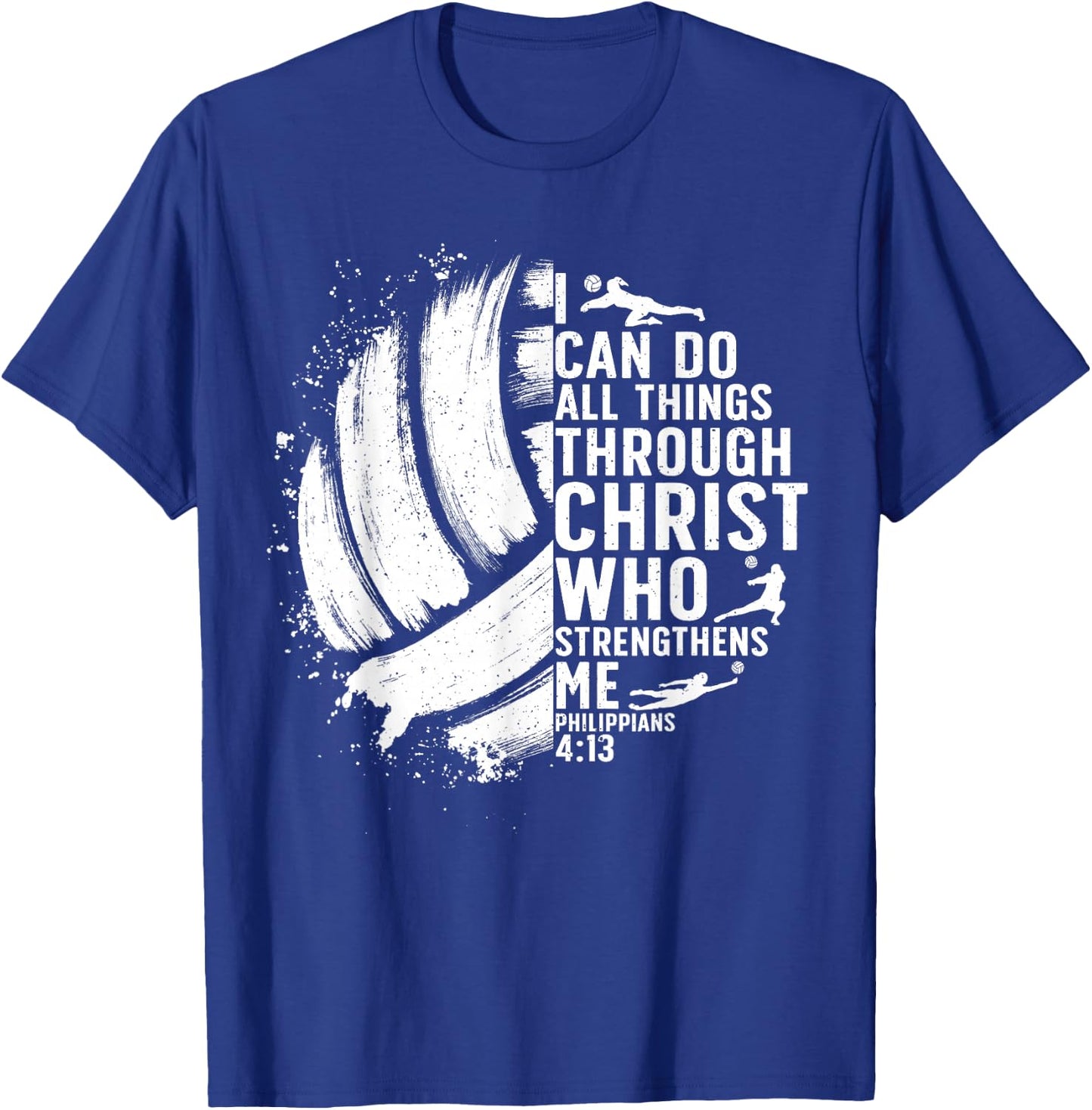 Funny Volleyball Christian Design Women Boys Girls T-Shirt - T-Shirt | Royal