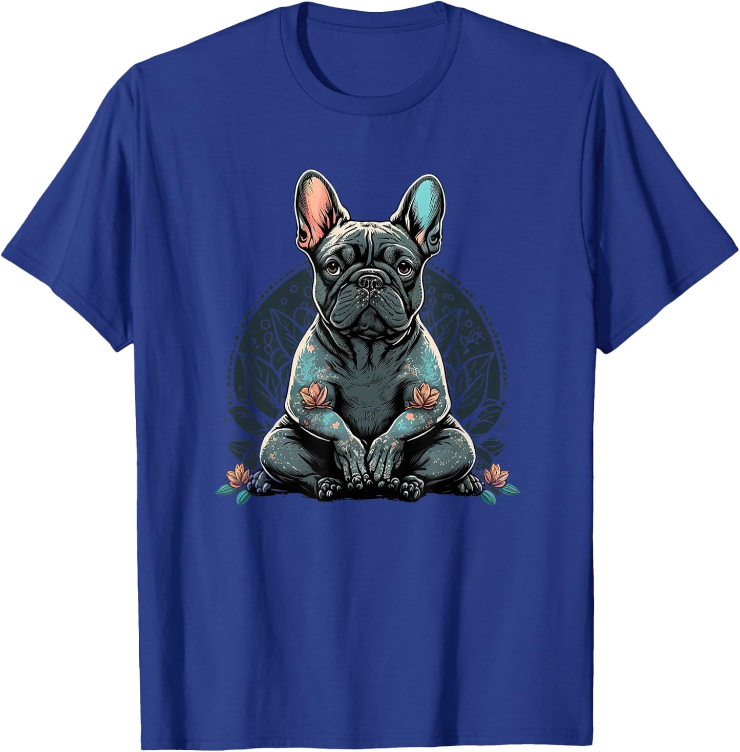 Funny French Bulldog Frenchie Yoga T-Shirt - T-Shirt | Royal