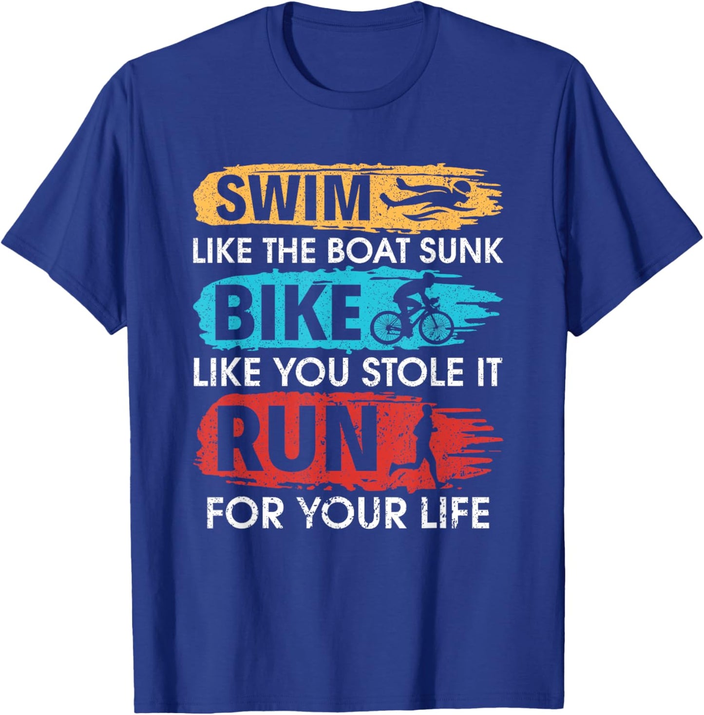 Cool Triathlon Women Swim Bike Run Triathlete T-Shirt - T-Shirt | Royal