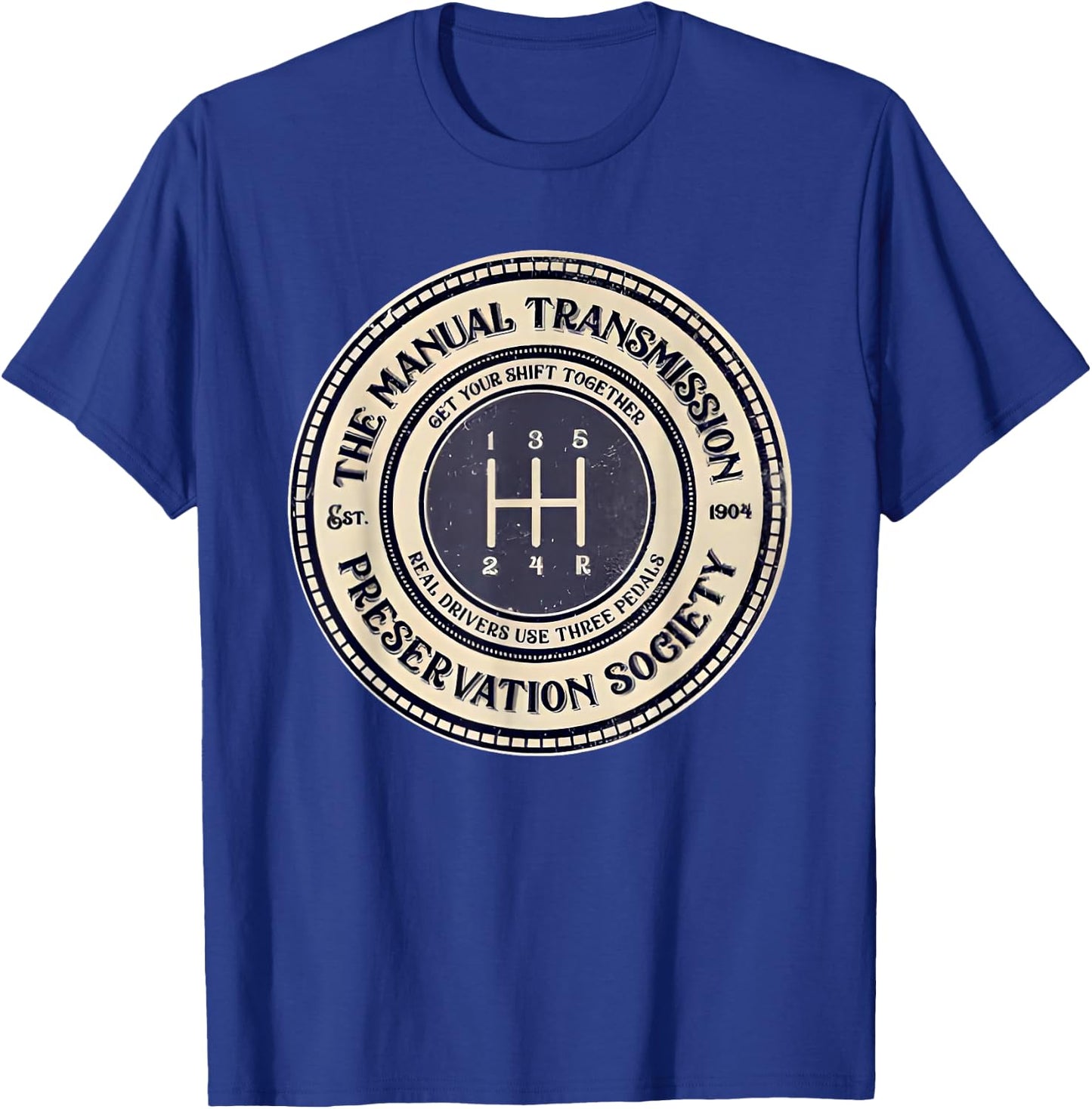 5 Speed the Manual Transmission Preservation Society T-Shirt - T-Shirt | Royal