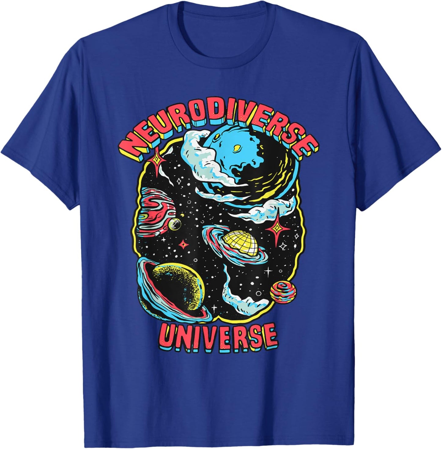 Neurodiverse Universe Neurodiversity Embrace ADHD Autism ASD T-Shirt - T-Shirt | Royal