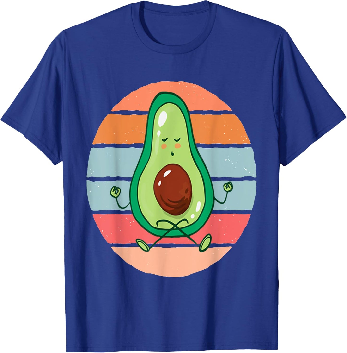Funny Avocado Yoga Fitness Funny Exercising Gym Meditation T-Shirt - T-Shirt | Royal