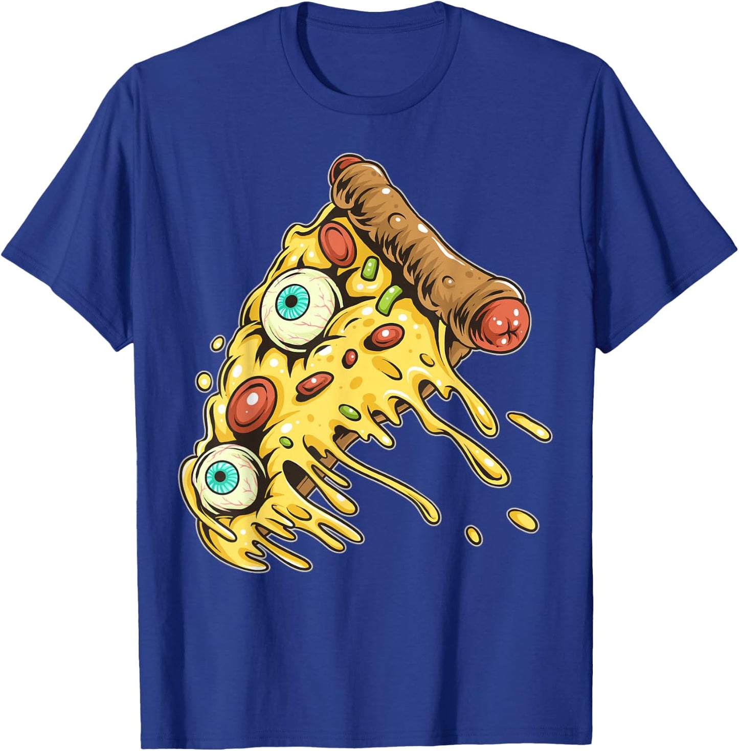 Horrible Eyeball Pizza For Halloween Night World Food Day T-Shirt - T-Shirt | Royal