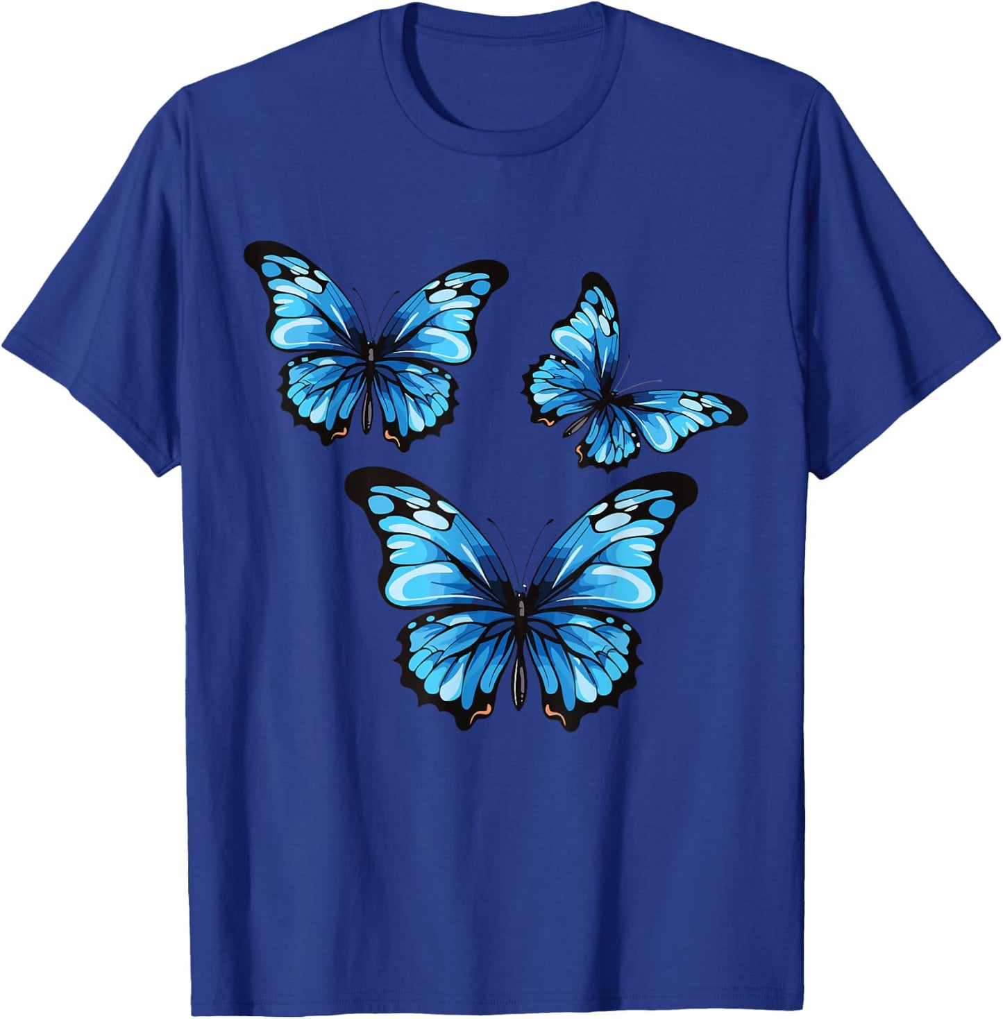 Blue Butterfly Art Garden Beautiful Butterflies Insects T-Shirt - T-Shirt | Royal