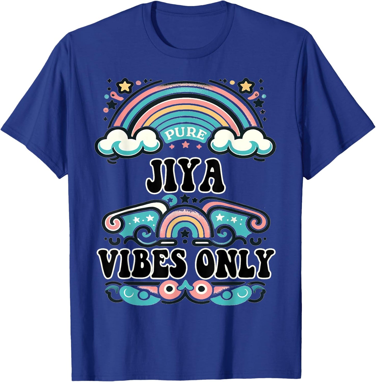 JIYA Vibes Only Cute Retro Girls JIYA Name T-Shirt - T-Shirt | Royal