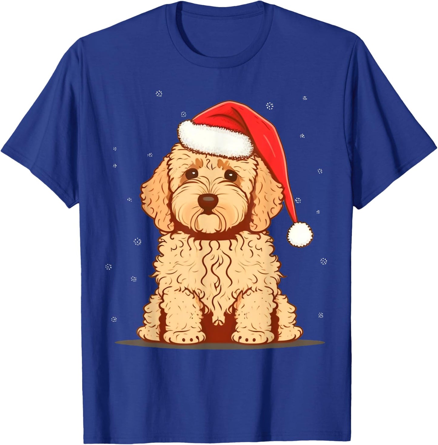 Xmas Golden Doodle Santa on Christmas Goldendoodle T-Shirt - T-Shirt | Royal