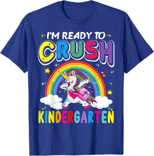I'm Ready To Crush Kindergarten Unicorn Girls Back To School T-Shirt - T-Shirt | Royal