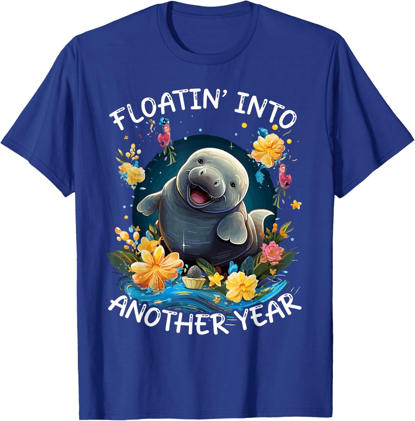 Manatee Birthday Celebrant Animal Floaty Potato Sea Cow T-Shirt - T-Shirt | Royal