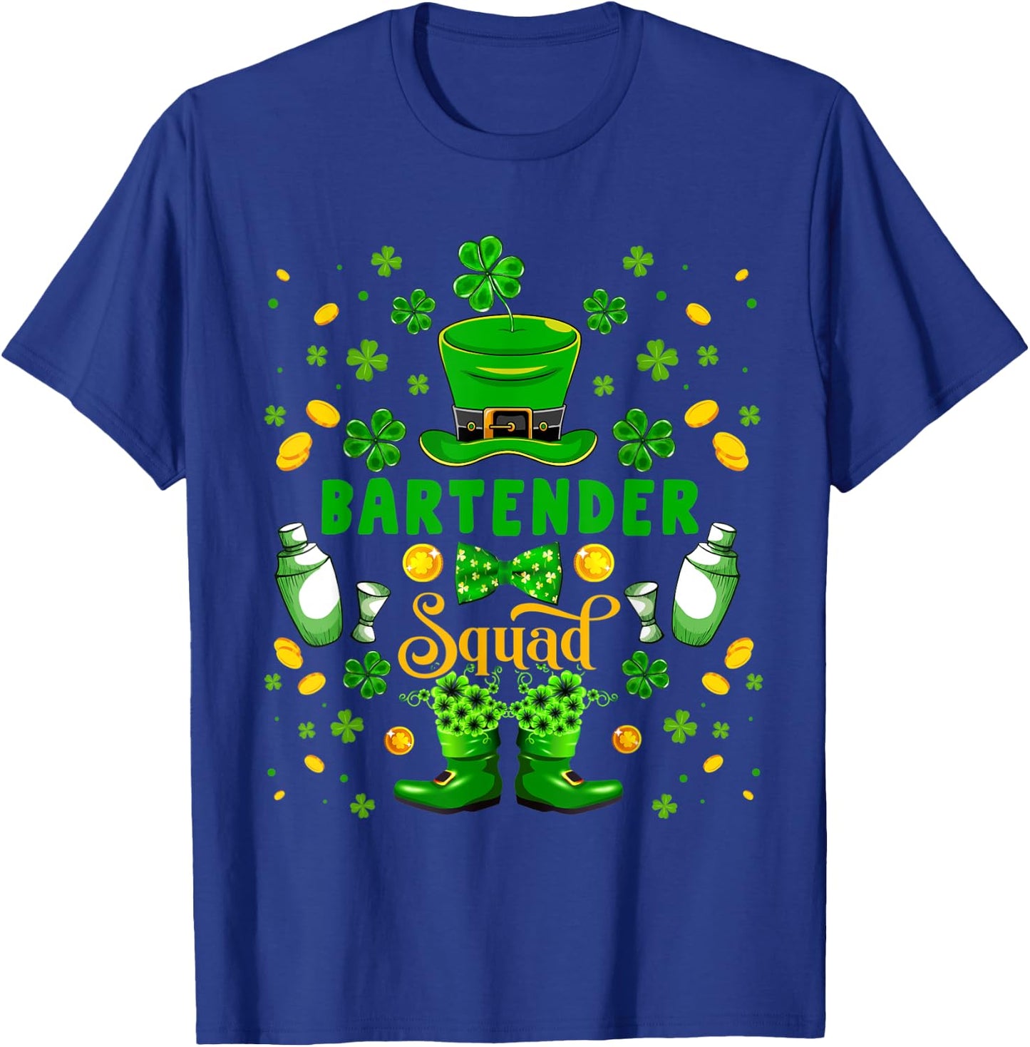 Bartender Squad St. Patrick's Day Shamrocks Costume Family T-Shirt - T-Shirt | Royal