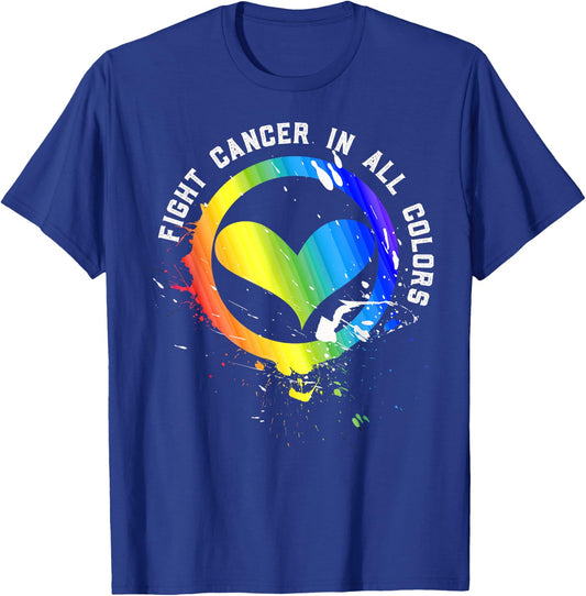 Cancer Sucks In Every Color Fighter Fight Support The Cancer T-Shirt - T-Shirt | Royal