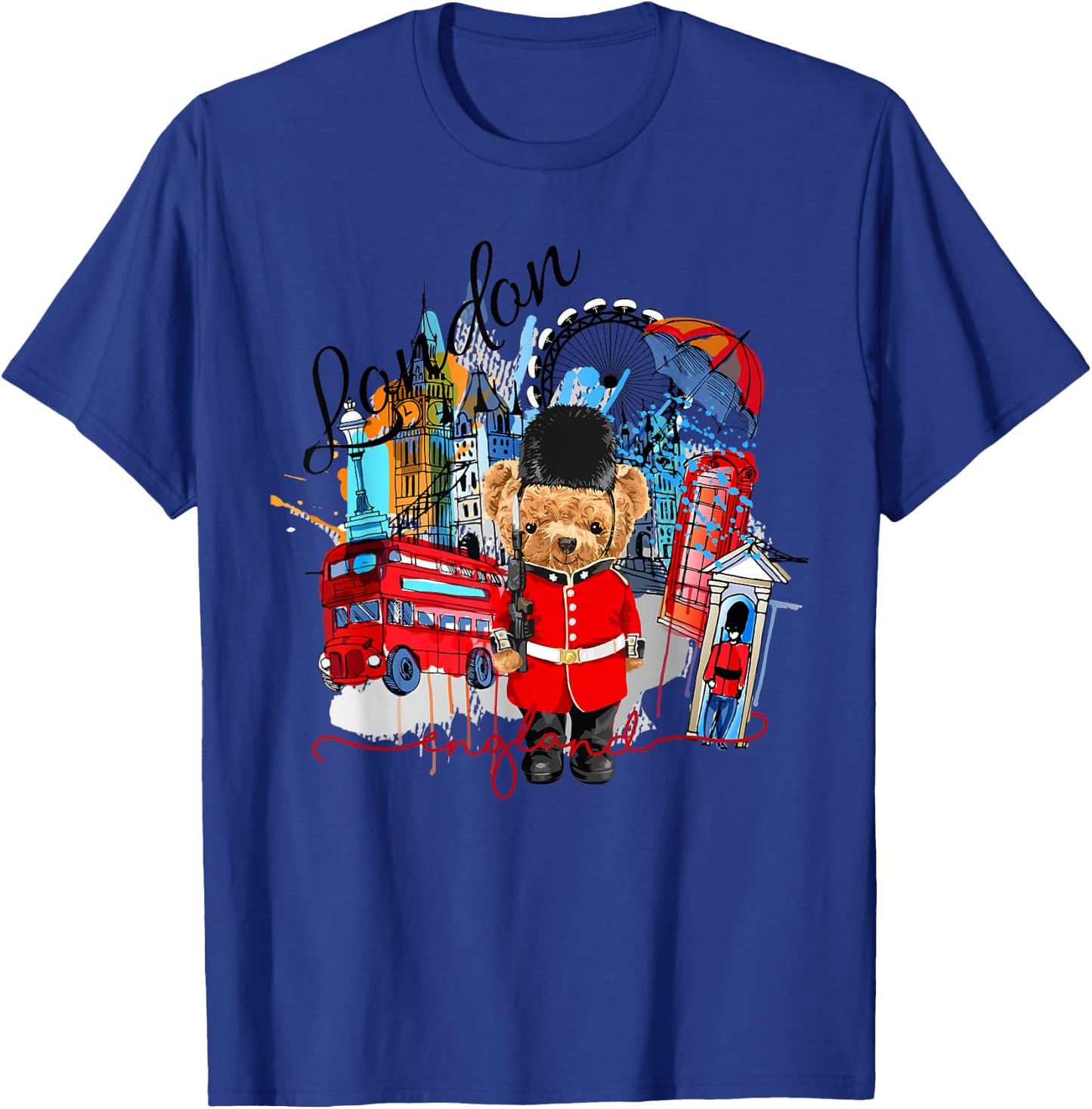 London Teddy Bear Queen Guard Illustration Graphic Anime T-Shirt - T-Shirt | Royal