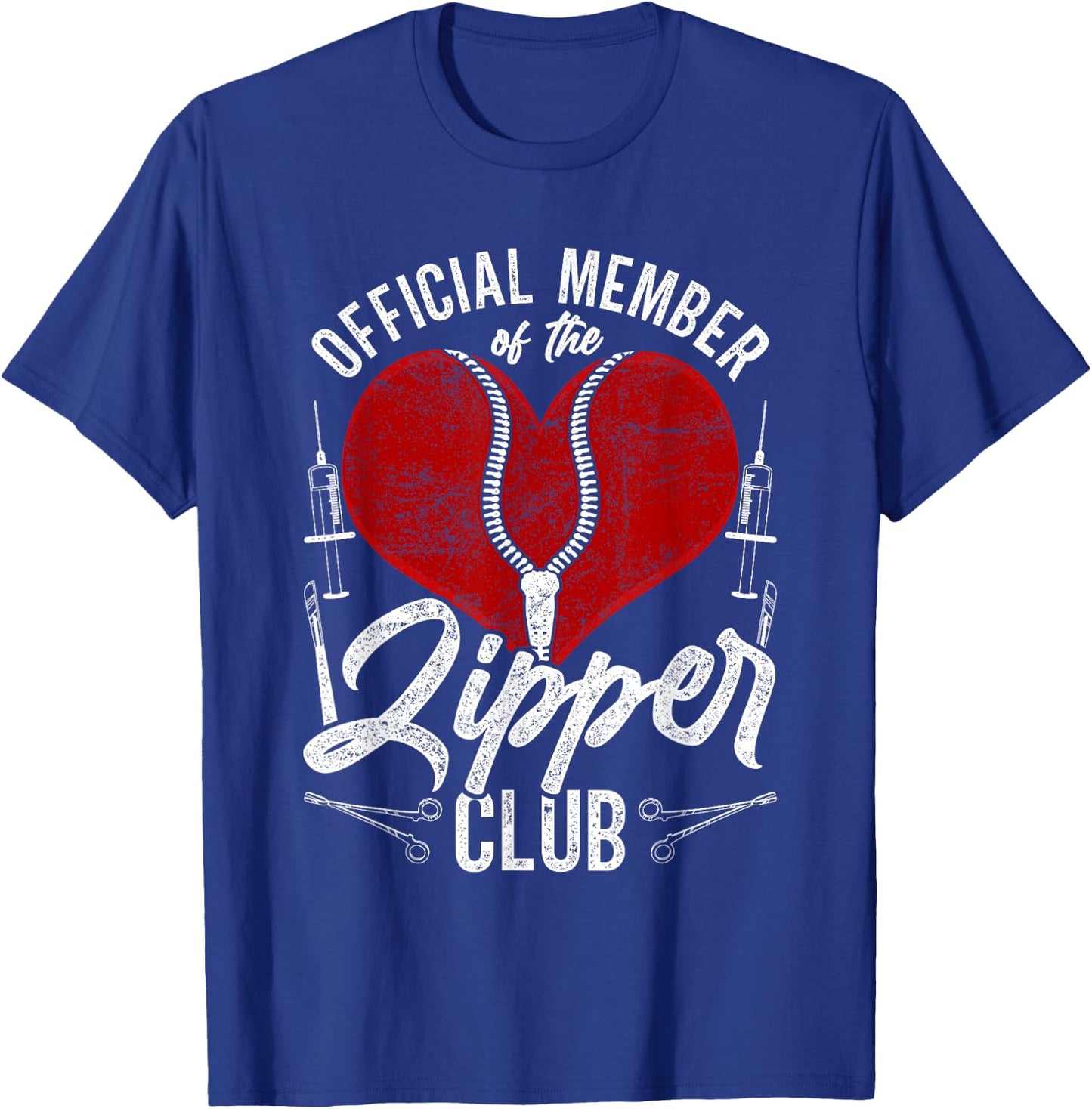 Official Member Of The Zipper Club Open Heart Surgery T-Shirt - T-Shirt | Royal