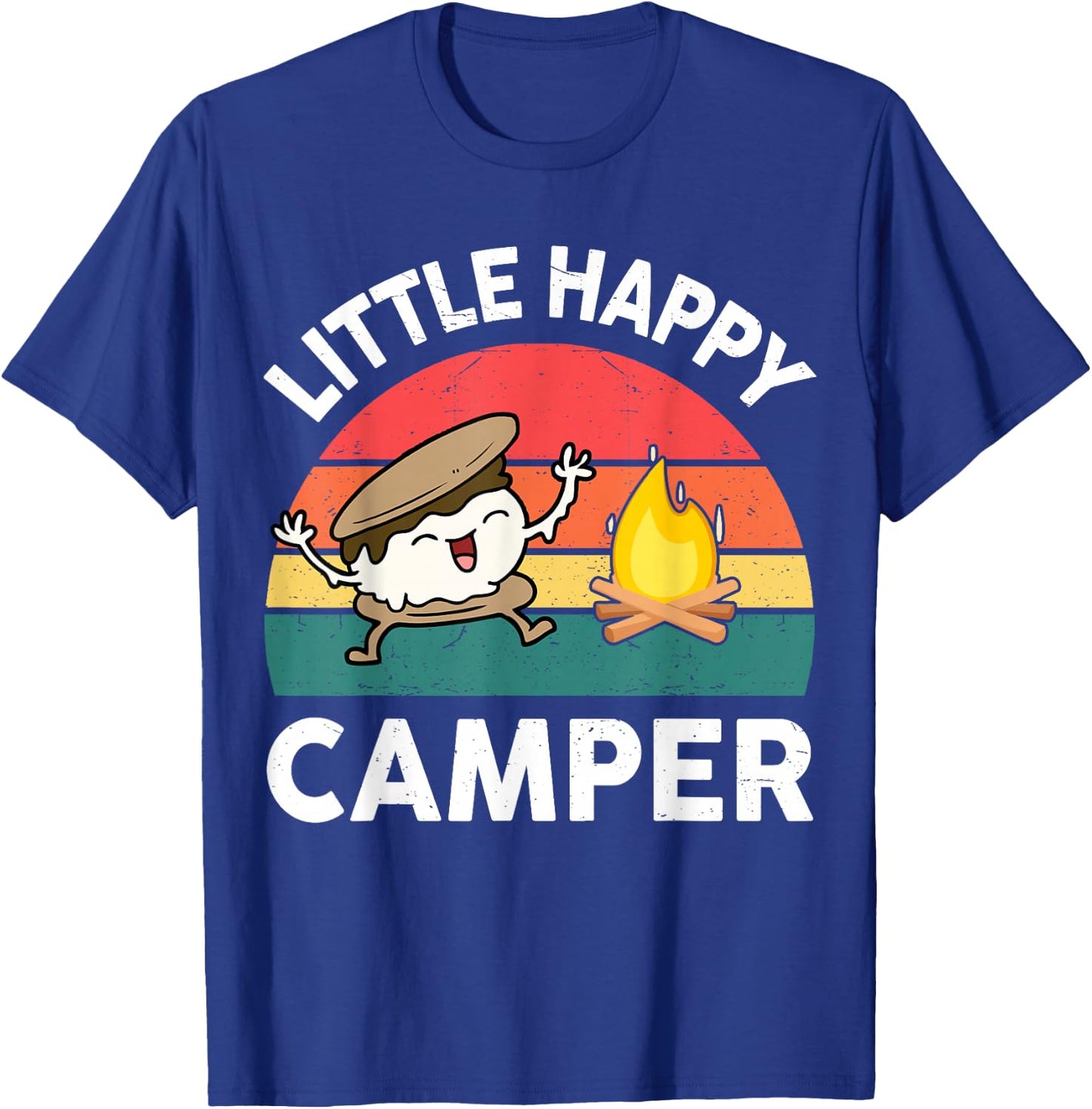 Kid Little Happy Camper Funny Boy Girl Toddler Smore Camping T-Shirt - T-Shirt | Royal