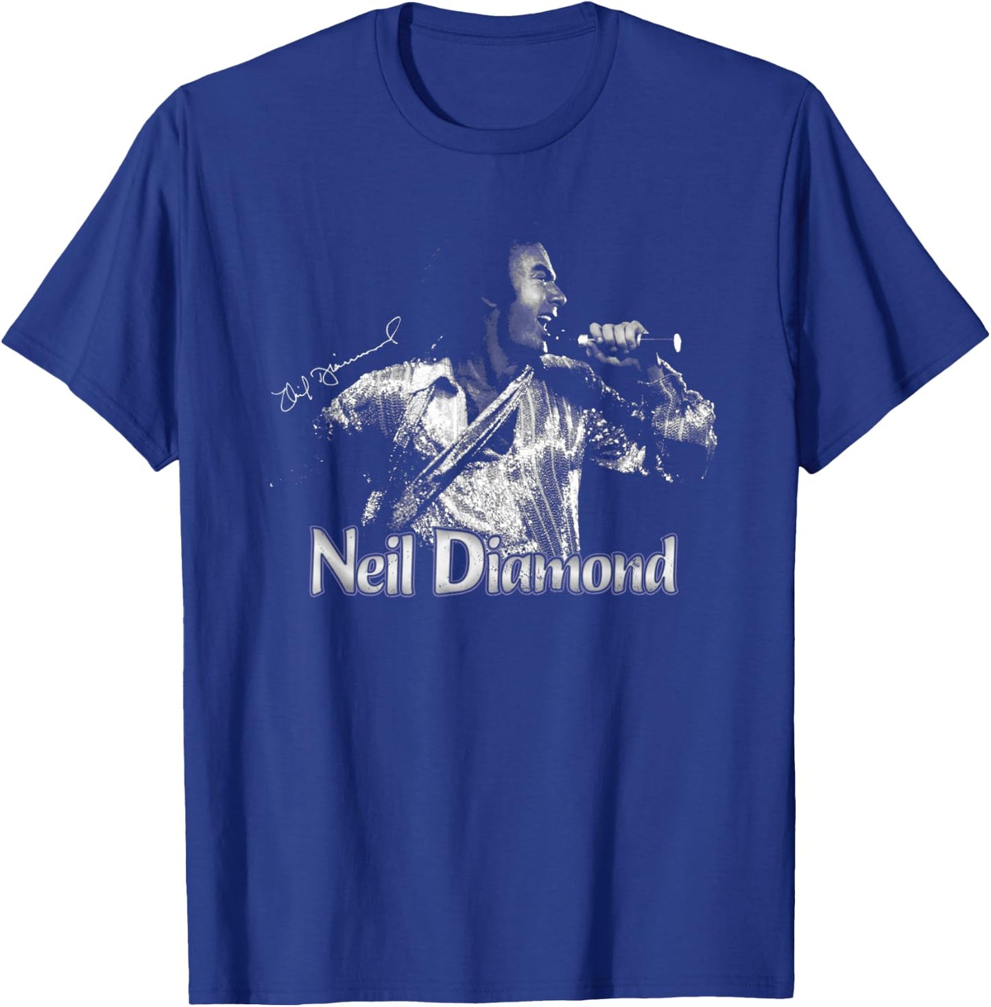 Official Neil Diamond Singing Photo T-Shirt - T-Shirt | Royal