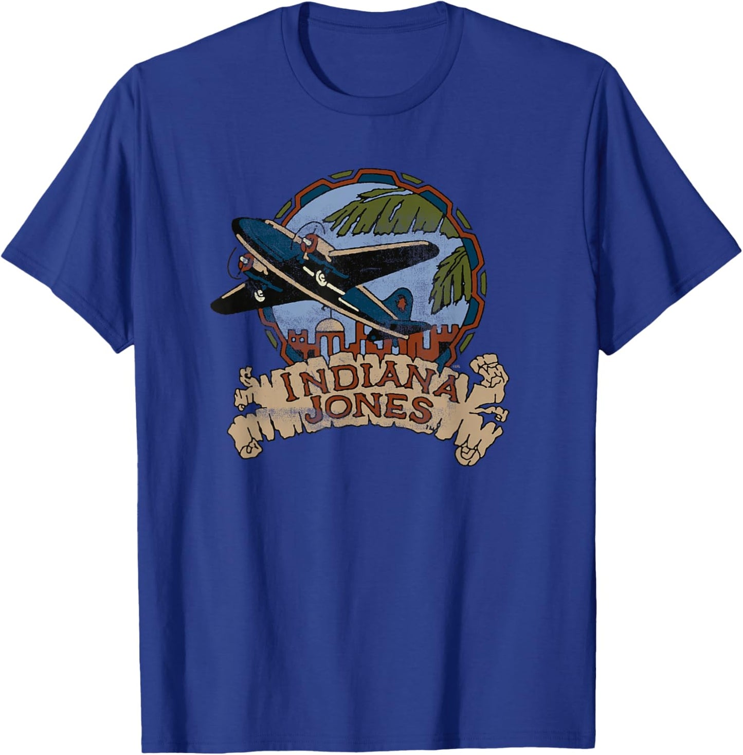 Lucasfilm Indiana Jones Adventure Plane Vintage Small T-Shirt - T-Shirt | Royal
