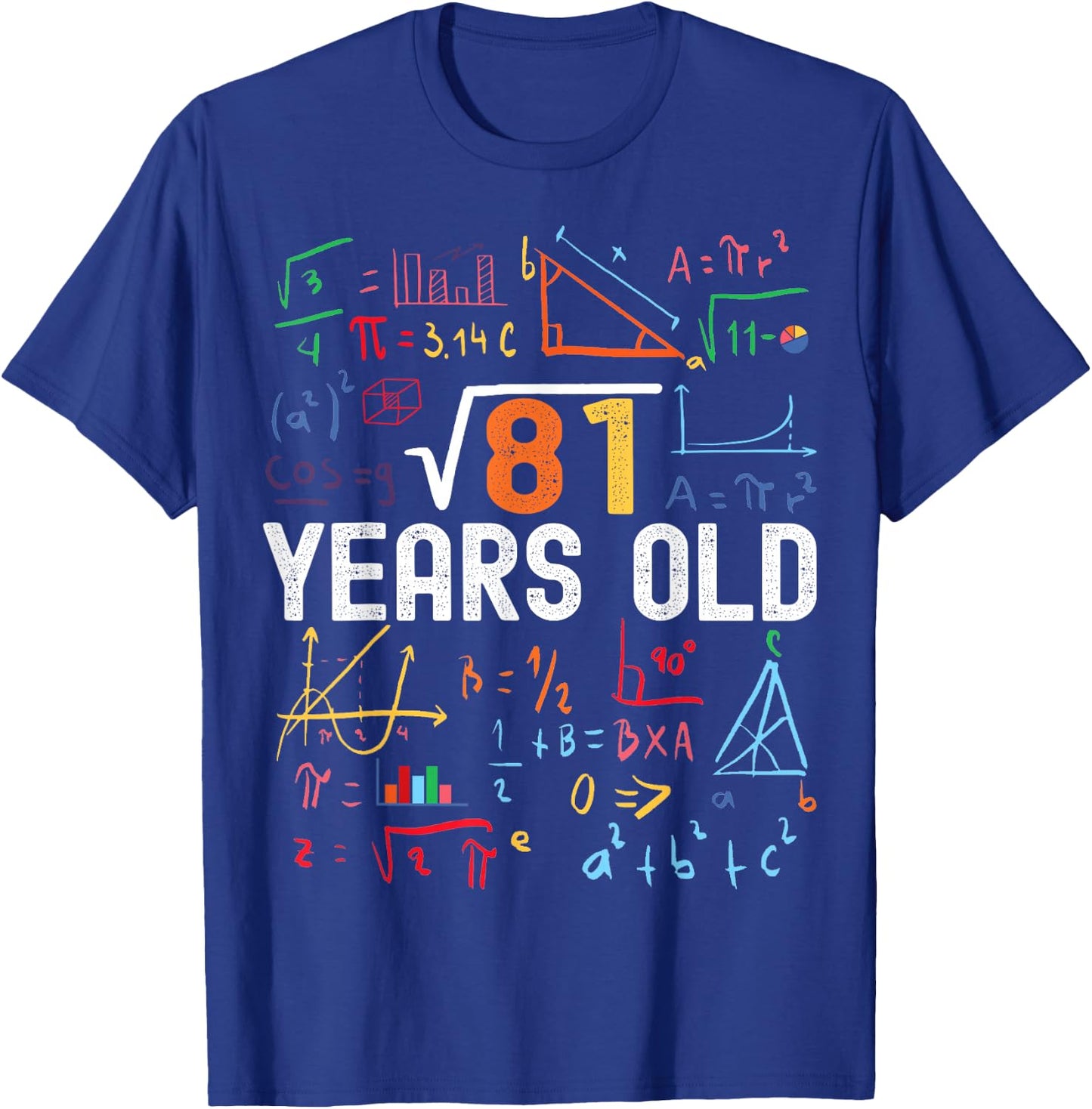 Square Root Of 81 9th Birthday 9 Years Old Birthday T-Shirt - T-Shirt | Royal