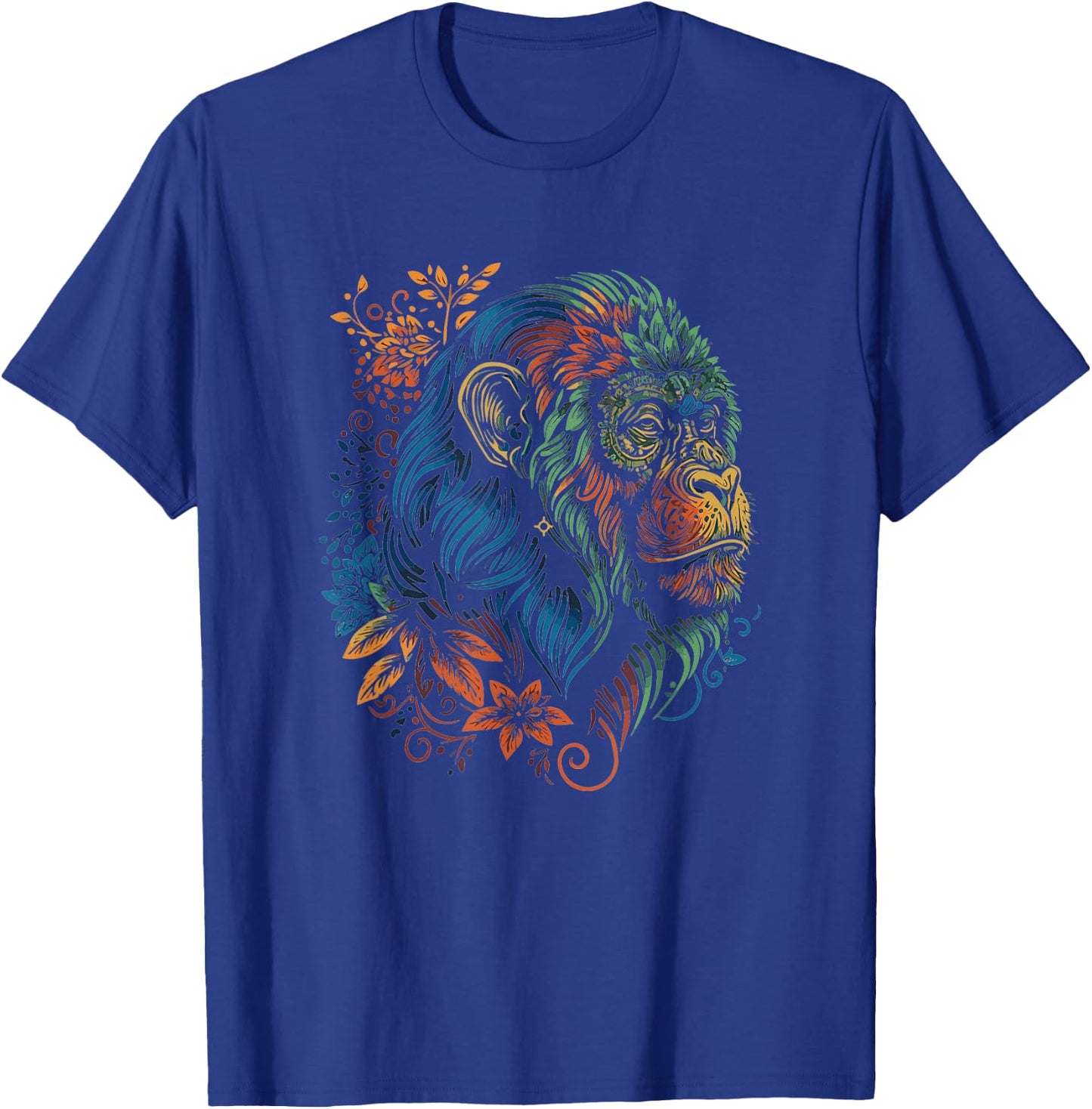 Artistic Abstract Howler Monkey Art Ape Lover Monkey T-Shirt - T-Shirt | Royal