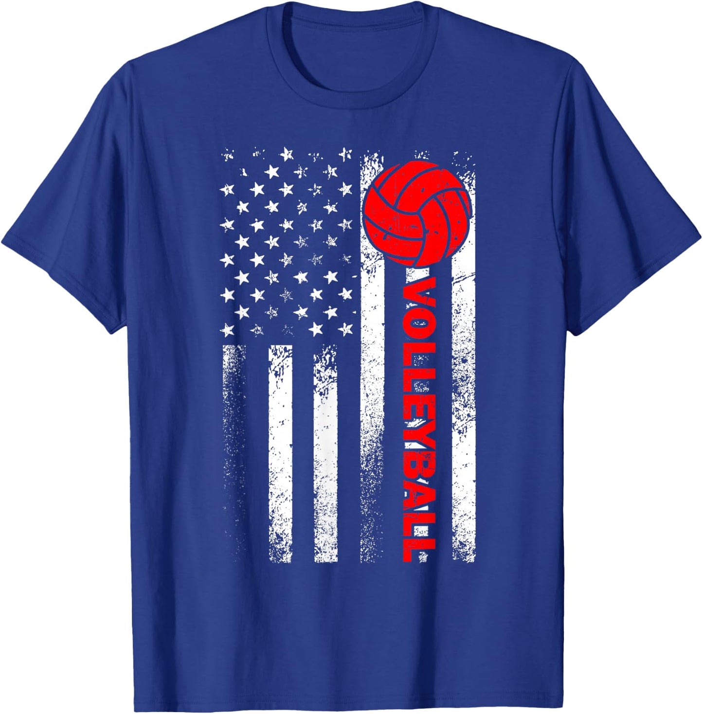 Funny Volleyball Design Women USA Patriotic Athlete T-Shirt - T-Shirt | Royal