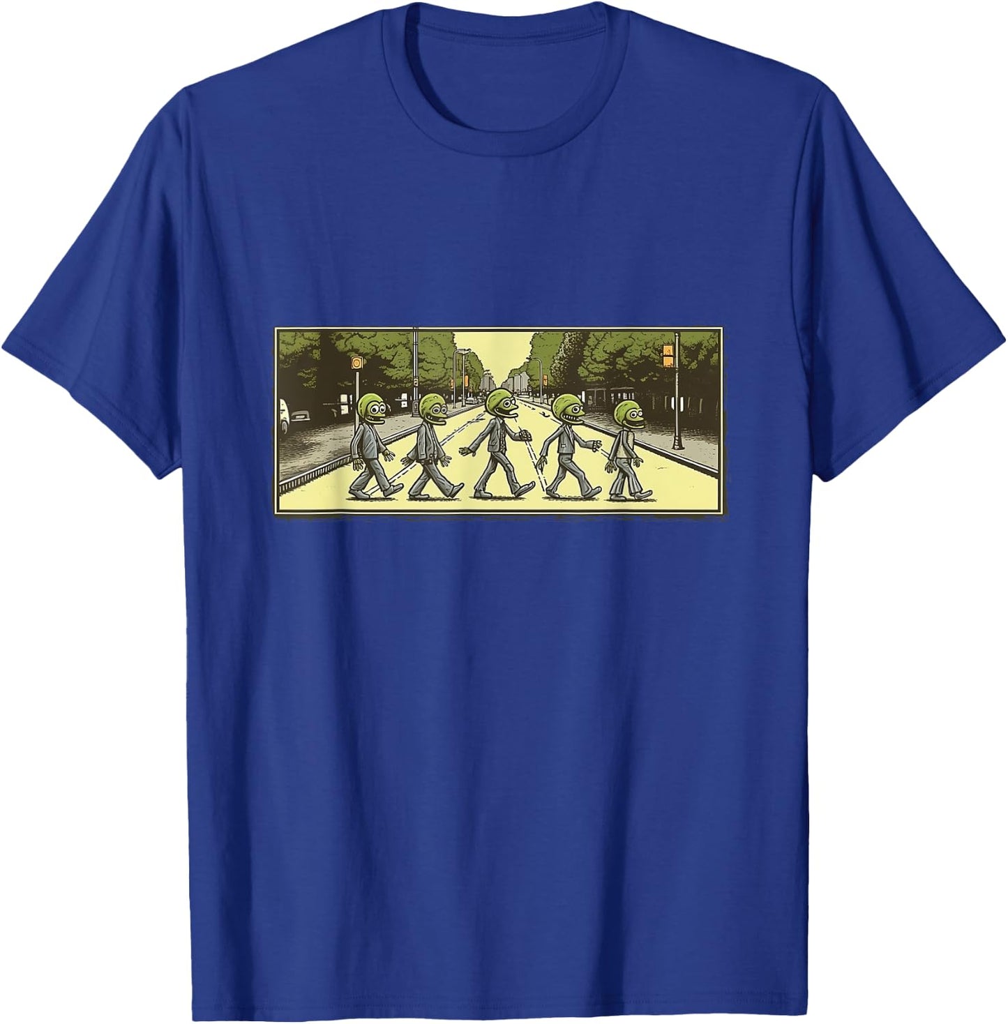 5 Aliens Crossing Abby Road T-Shirt - T-Shirt | Royal