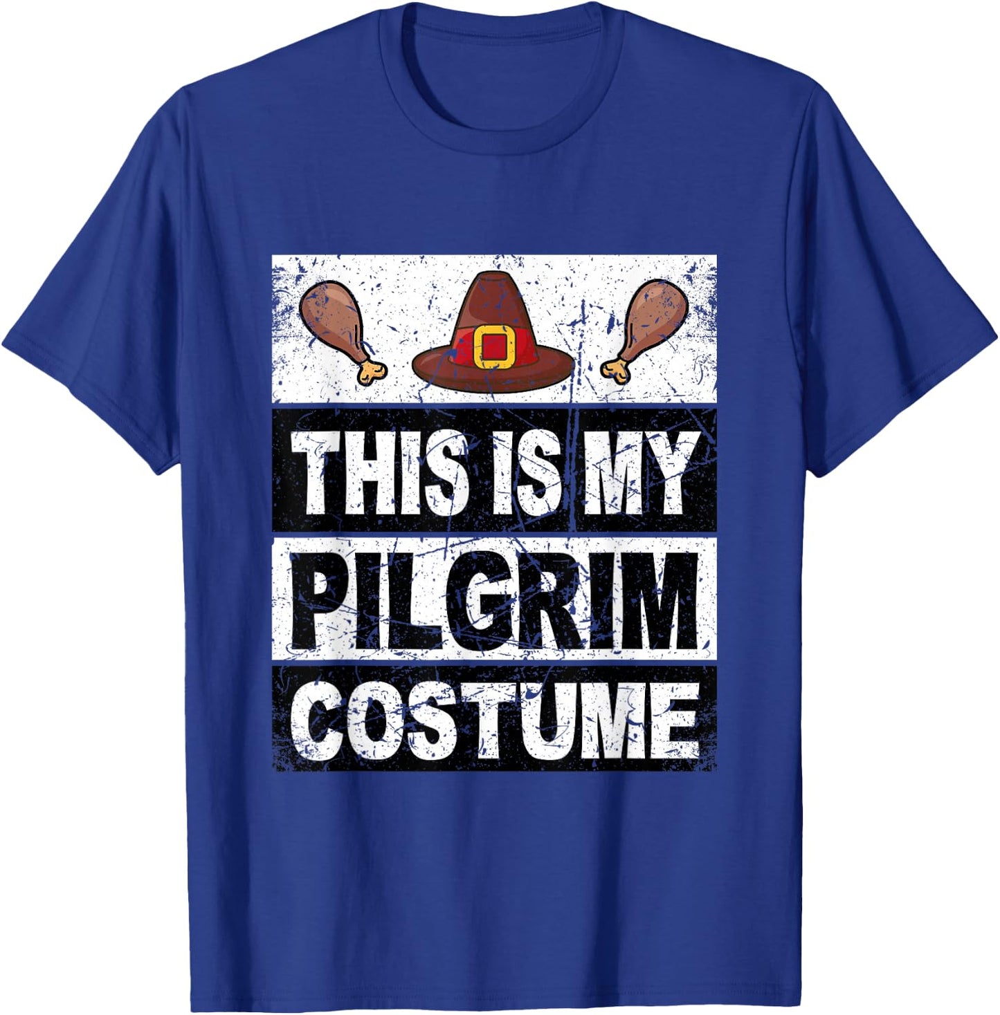 Retro Thanksgiving Shirt Pilgrim Costume Turkey Day Men Boys T-Shirt - T-Shirt | Royal