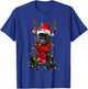 Black Pug Dog Tree Christmas Lights Xmas Pajama Men Women Kids T-Shirt - T-Shirt | Royal