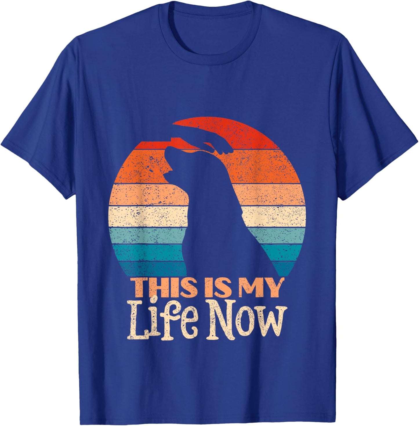 Distressed Retro Labrador Retriever This Is My Life Now T-Shirt - T-Shirt | Royal
