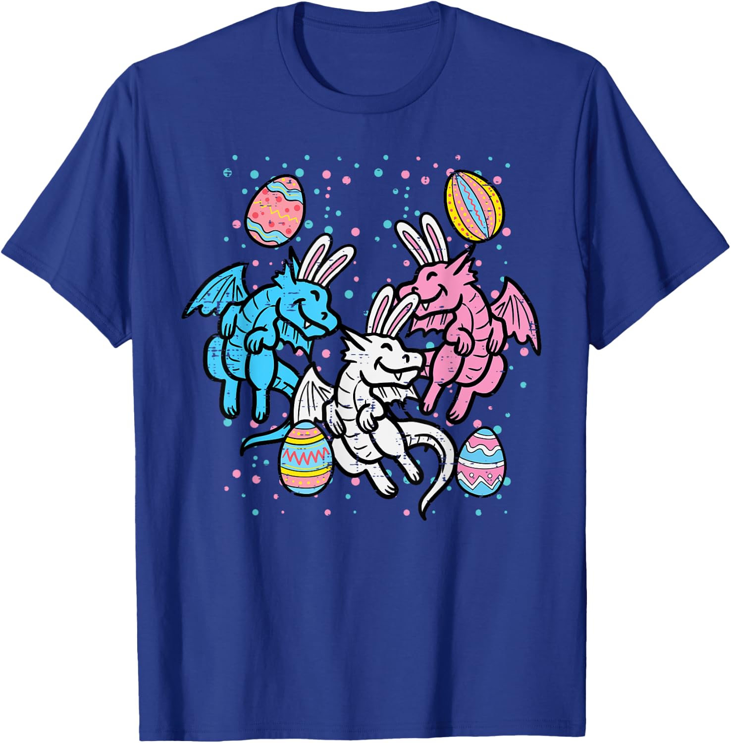 Dragon Bunnies Easter Eggs Funny Men Women Kids Teens Youth T-Shirt - T-Shirt | Royal