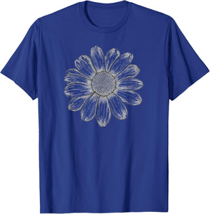 Daisy, Black and White Minimal Love Funny Flower Fashion T-Shirt - T-Shirt | Royal