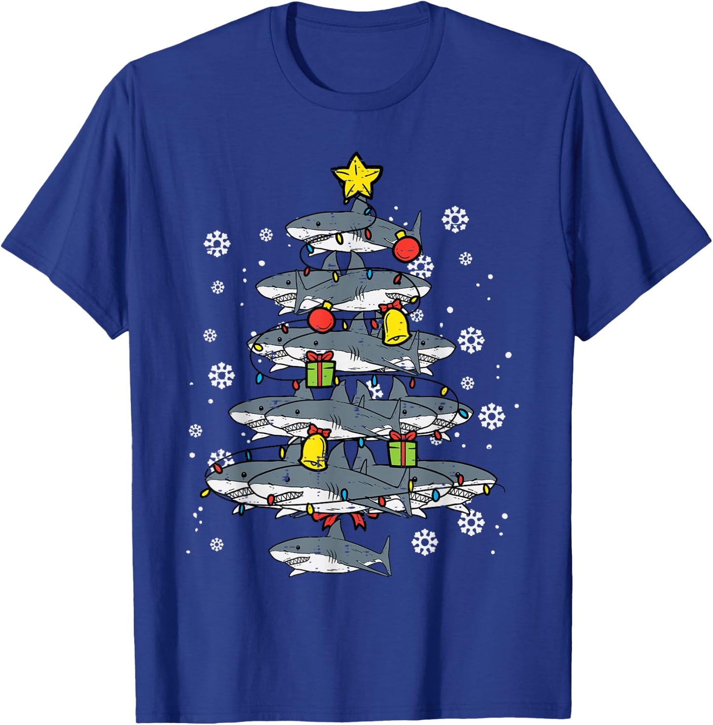 Sharks Christmas Tree Xmas Boys Toddler Kids Men Women Kids T-Shirt - T-Shirt | Royal
