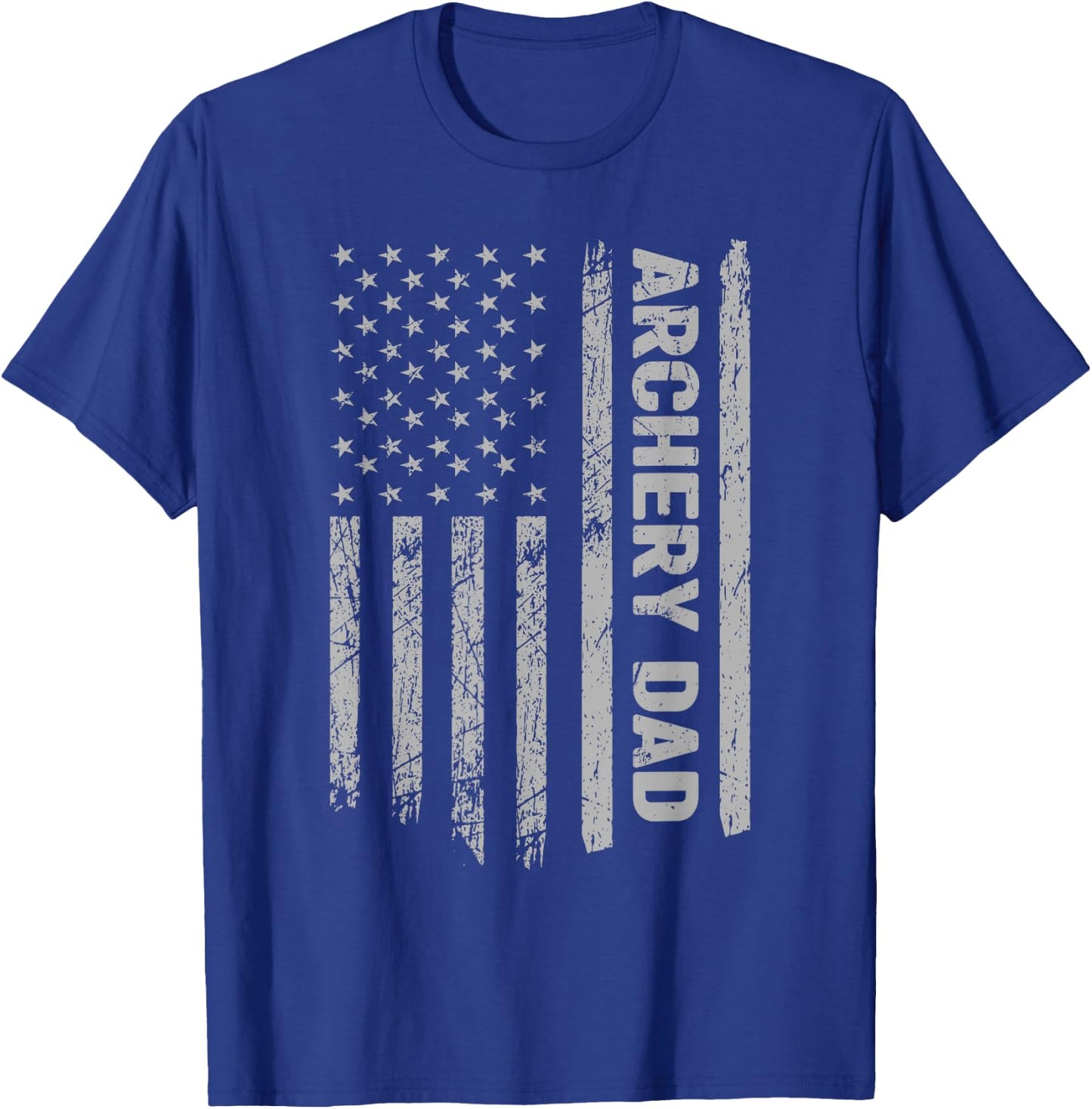 Funny Archery Dad America US Flag Patriot - Vintage Archer T-Shirt - T-Shirt | Royal