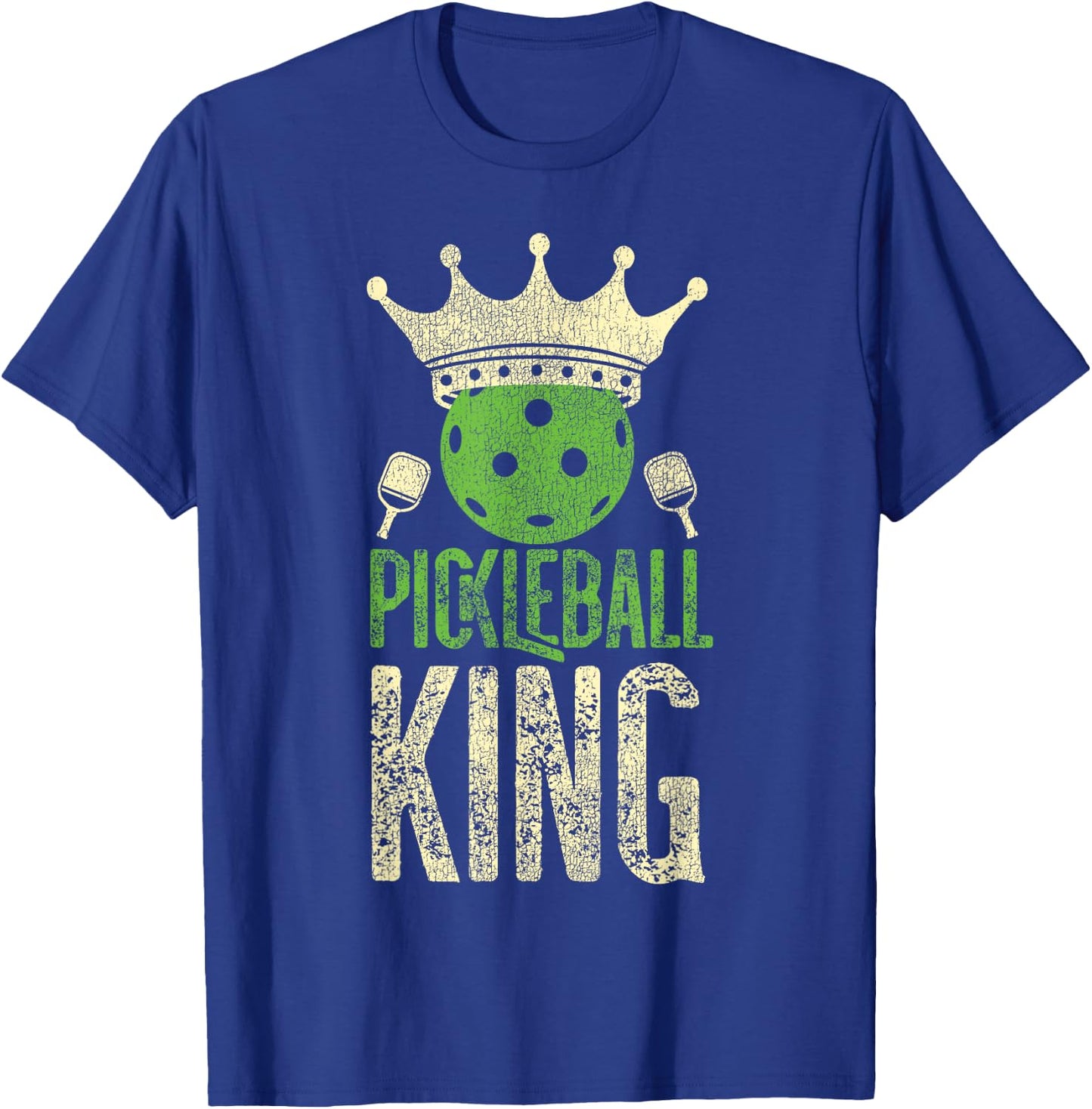 Pickleball Vintage Pickleball King T-Shirt - T-Shirt | Royal