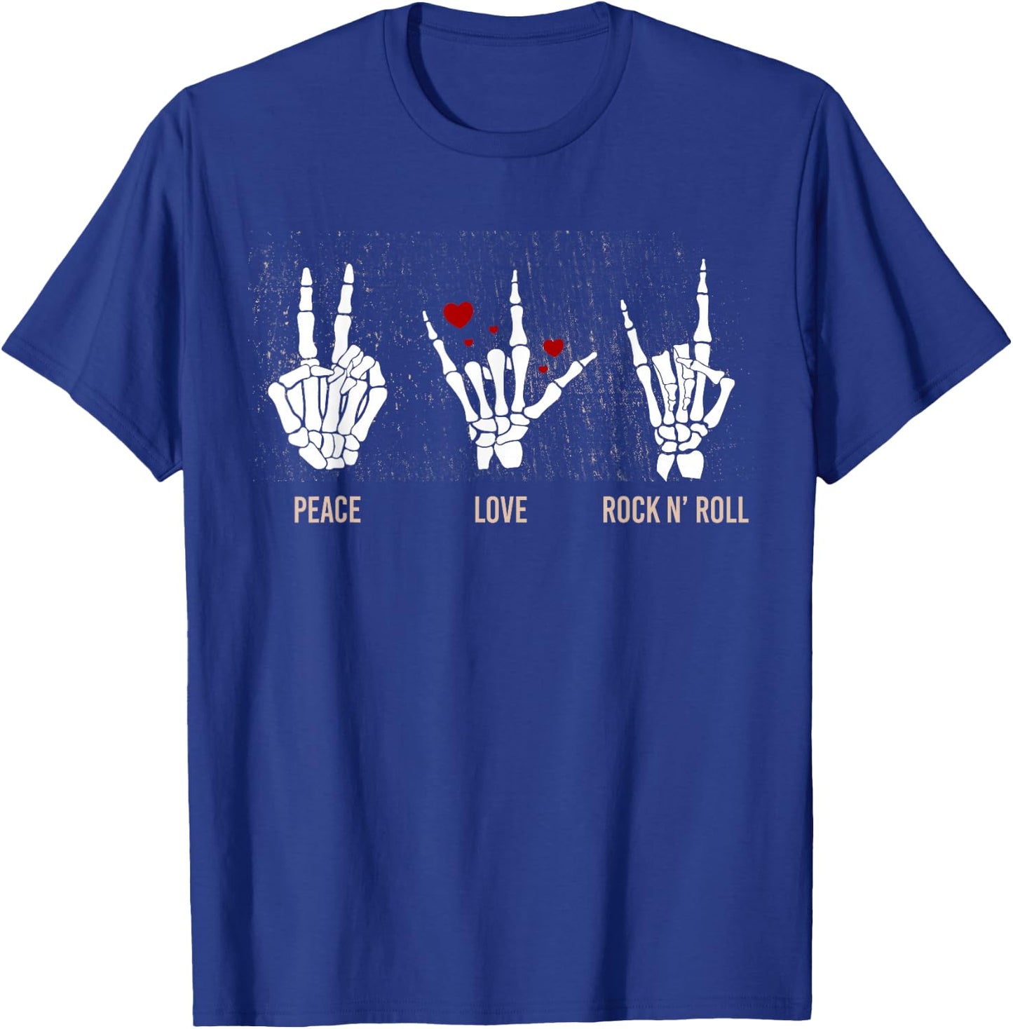 Peace Love Rock N' Roll Guitar Hippie Lover T-Shirt - T-Shirt | Royal