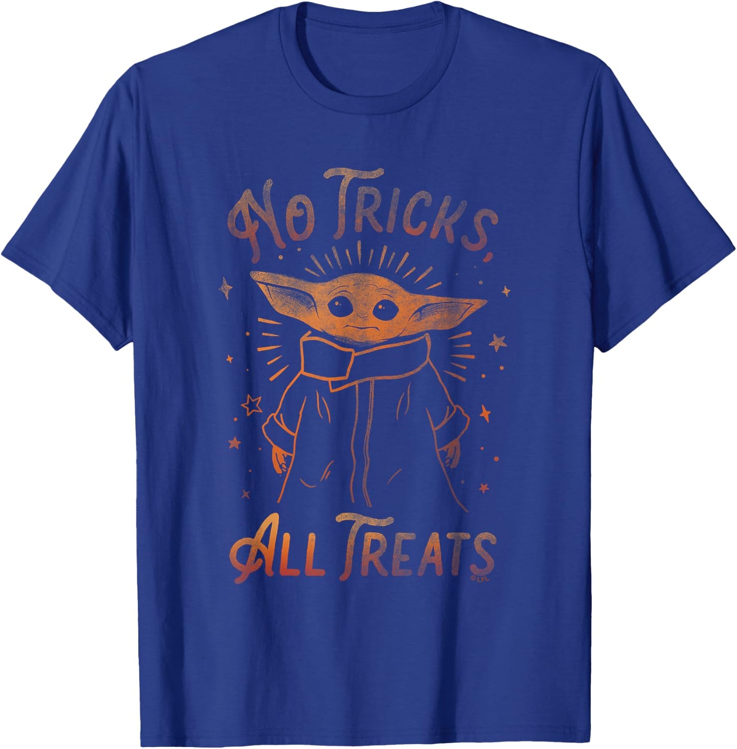 Star Wars: The Mandalorian Halloween All Treats Distressed T-Shirt - T-Shirt | Royal