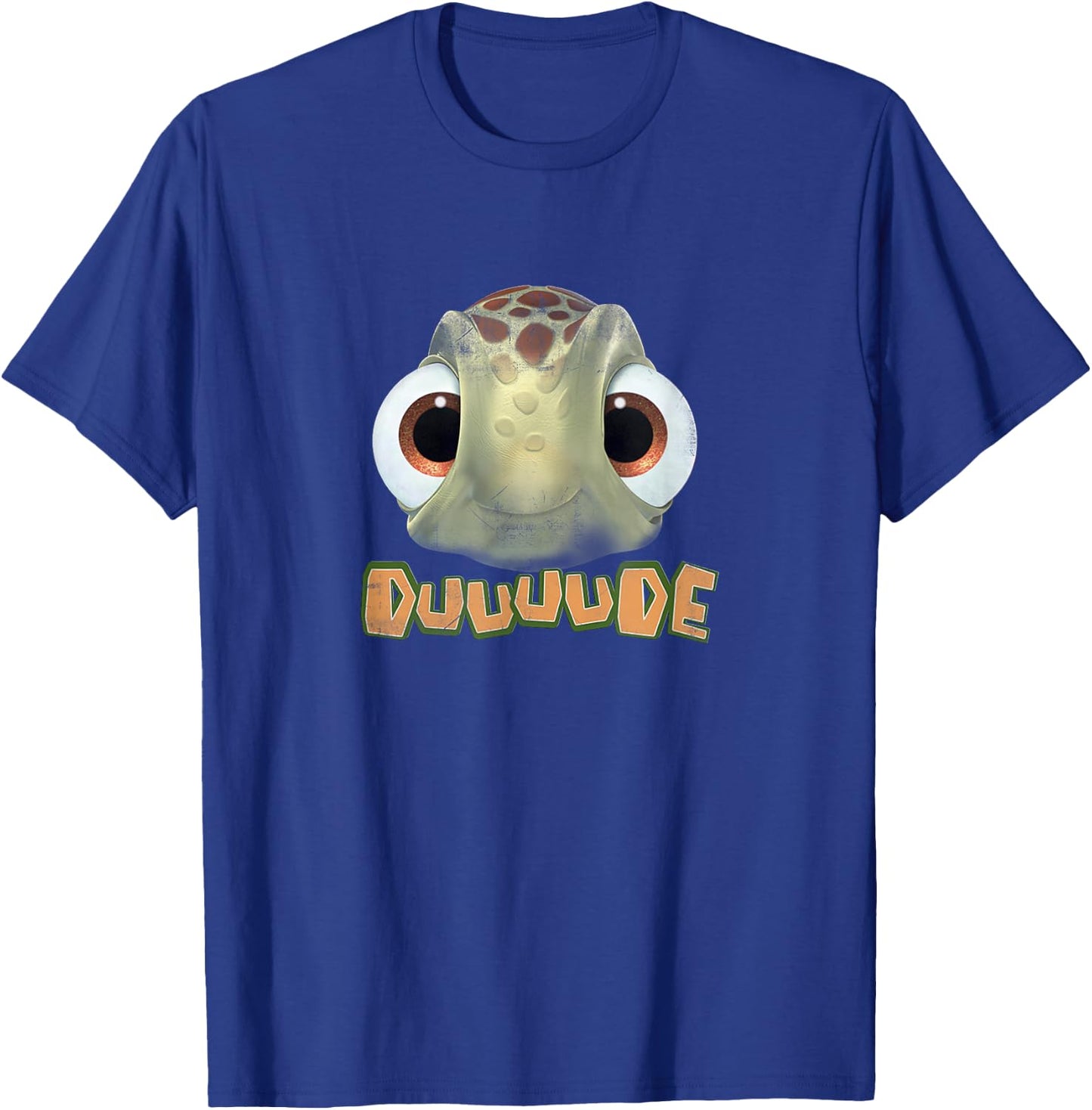 Disney Pixar Finding Nemo Duuuude Squirt Big Face Chest Logo T-Shirt - T-Shirt | Royal