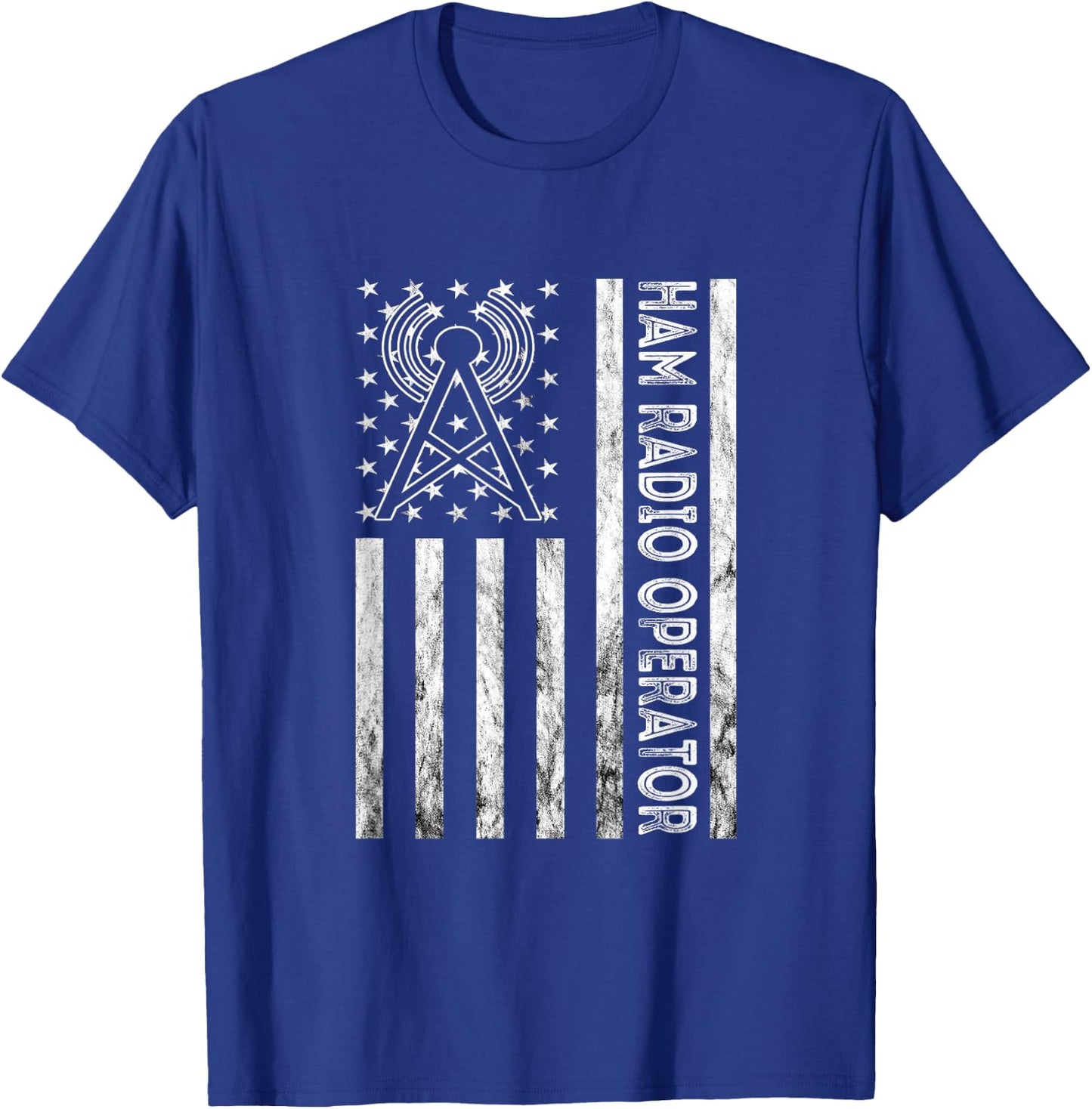 Ham Radio Operator Amateur Radio Vintage American Flag USA T-Shirt - T-Shirt | Royal