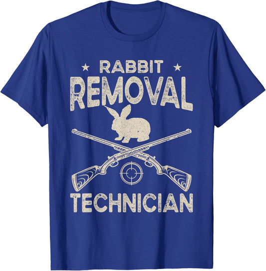Funny Rabbit Hunting Rabbit Hunter Rabbit Removal Technician T-Shirt - T-Shirt | Royal