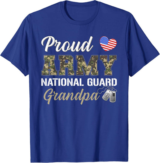 Proud Army National Guard Grandpa Military Pride Costume T-Shirt - T-Shirt | Royal