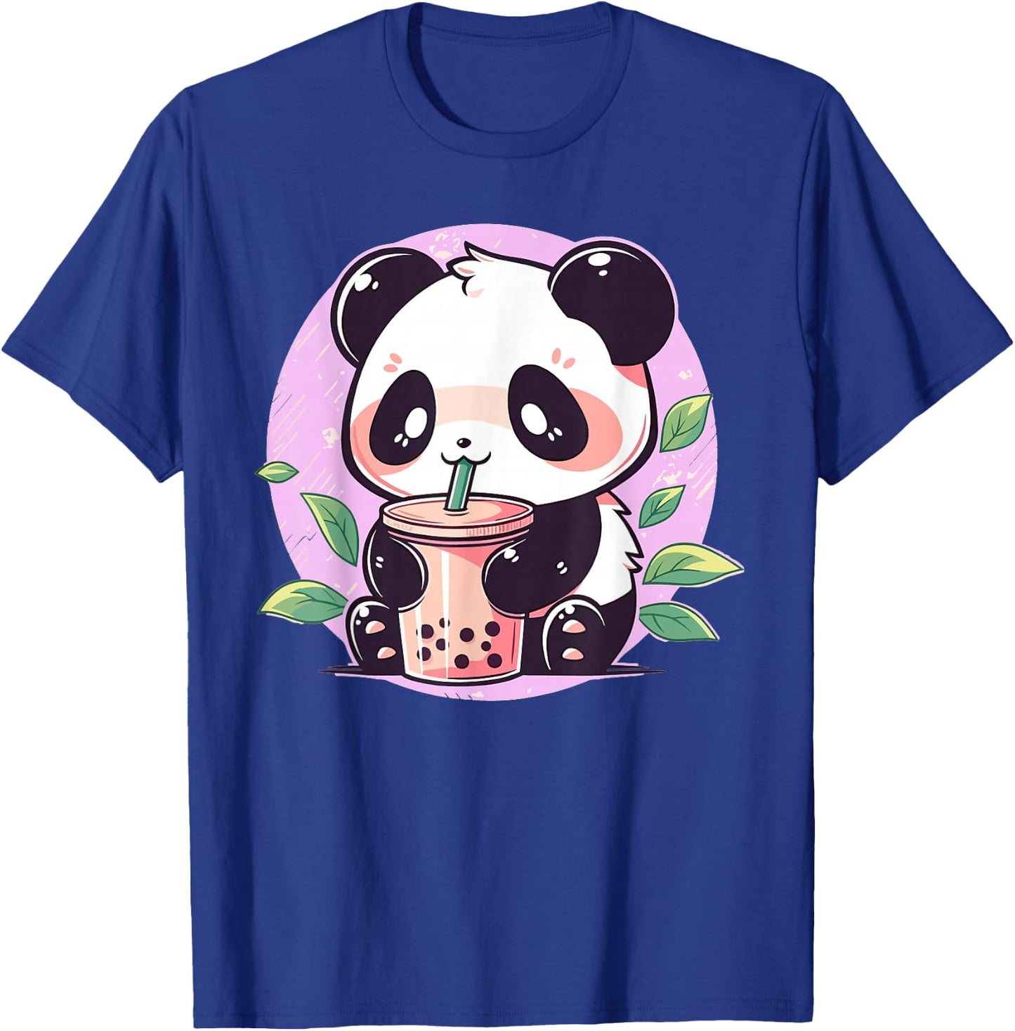 Kawaii Cute Anime Panda Drinking Bubble Boba Tea Girls Teens T-Shirt - T-Shirt | Royal