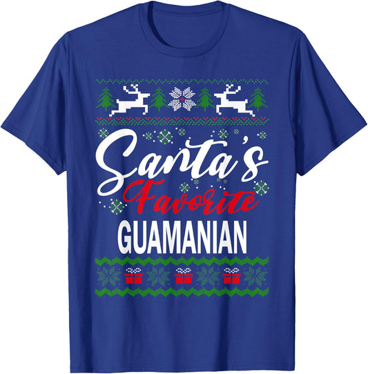 Santas Favorite Guamanian Guam Christmas Ugly Sweater Xmas T-Shirt - T-Shirt | Royal