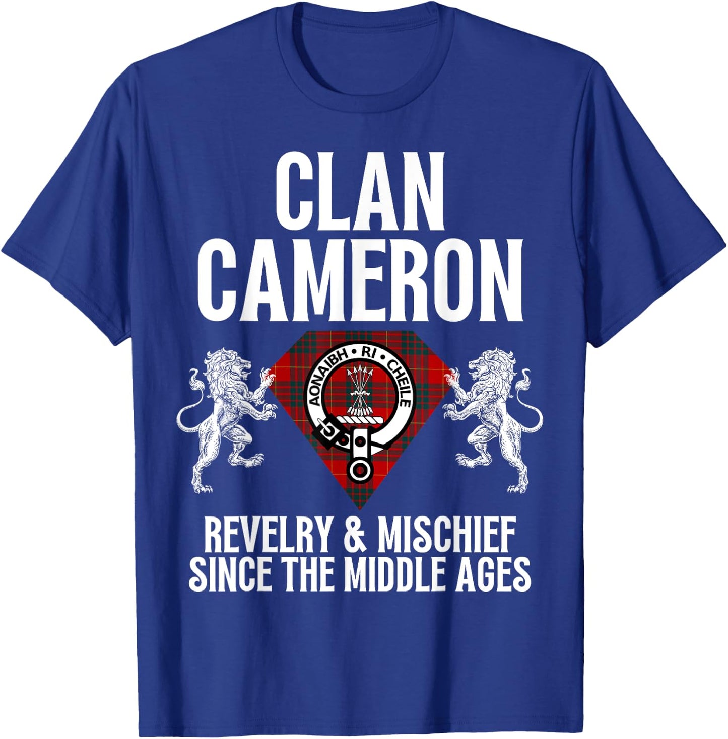 HighlandFour Cameron Clan Scottish Name Coat Of Arms Tartan Family Party T-Shirt - T-Shirt | Royal