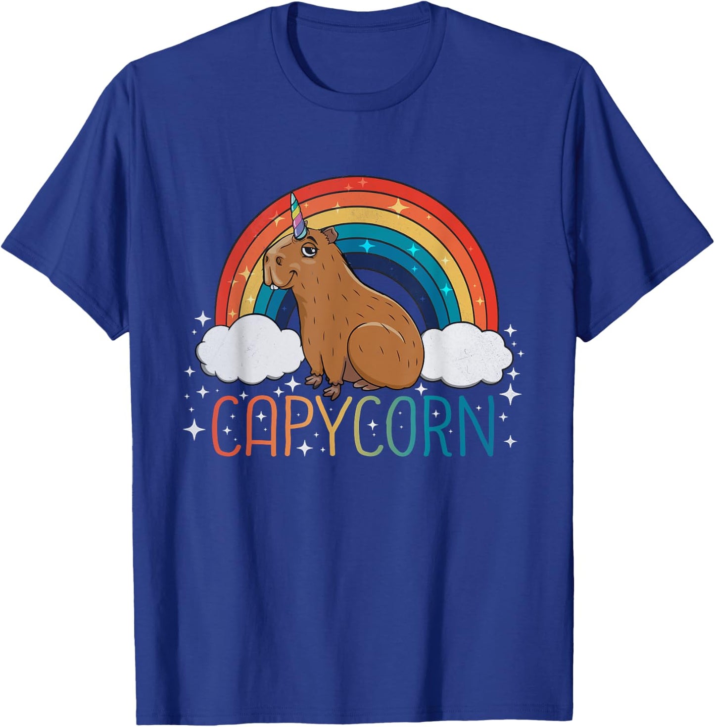 Capybara Lover Girls Unicorn Rainbow Capybara T-Shirt - T-Shirt | Royal