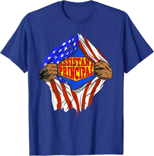 Funny Super Assistant Principal Hero Job T-Shirt - T-Shirt | Royal